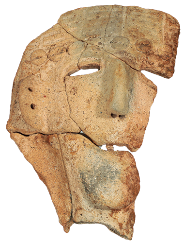 Face of a human-shaped vessel