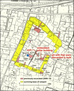 Map of the excavated areas