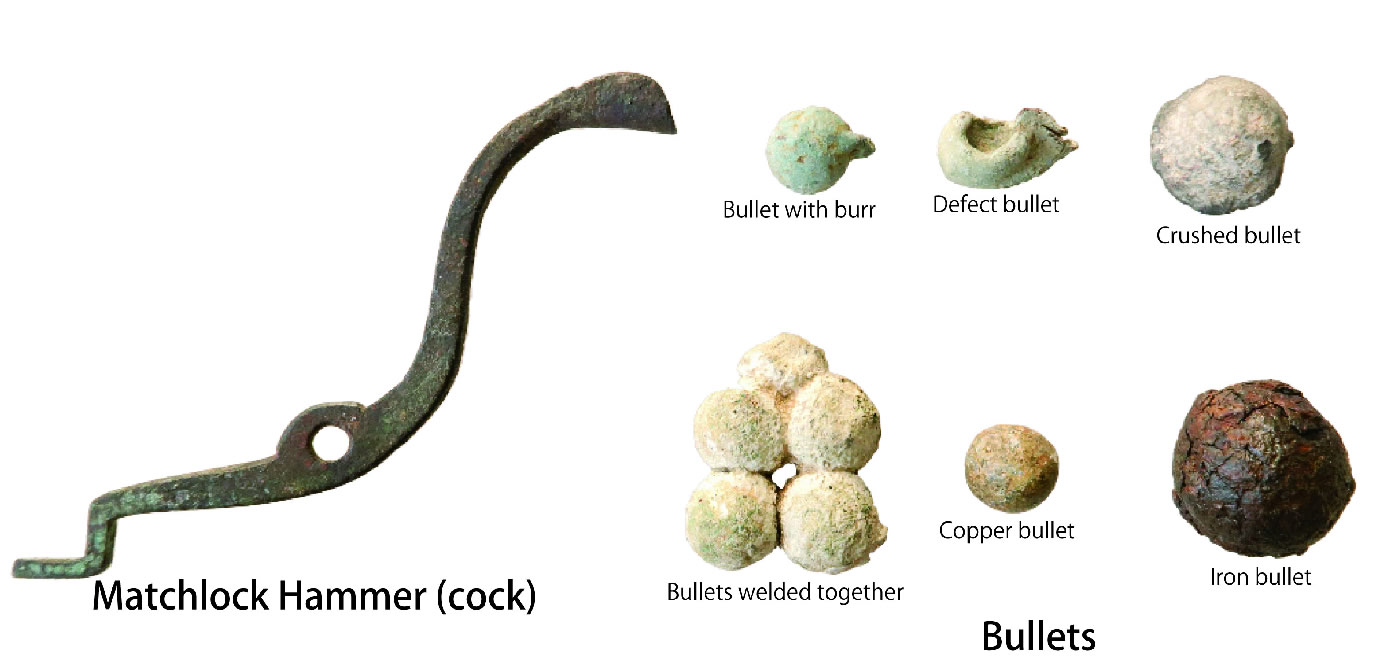 Matchlock Hammer (cock) and Bullets